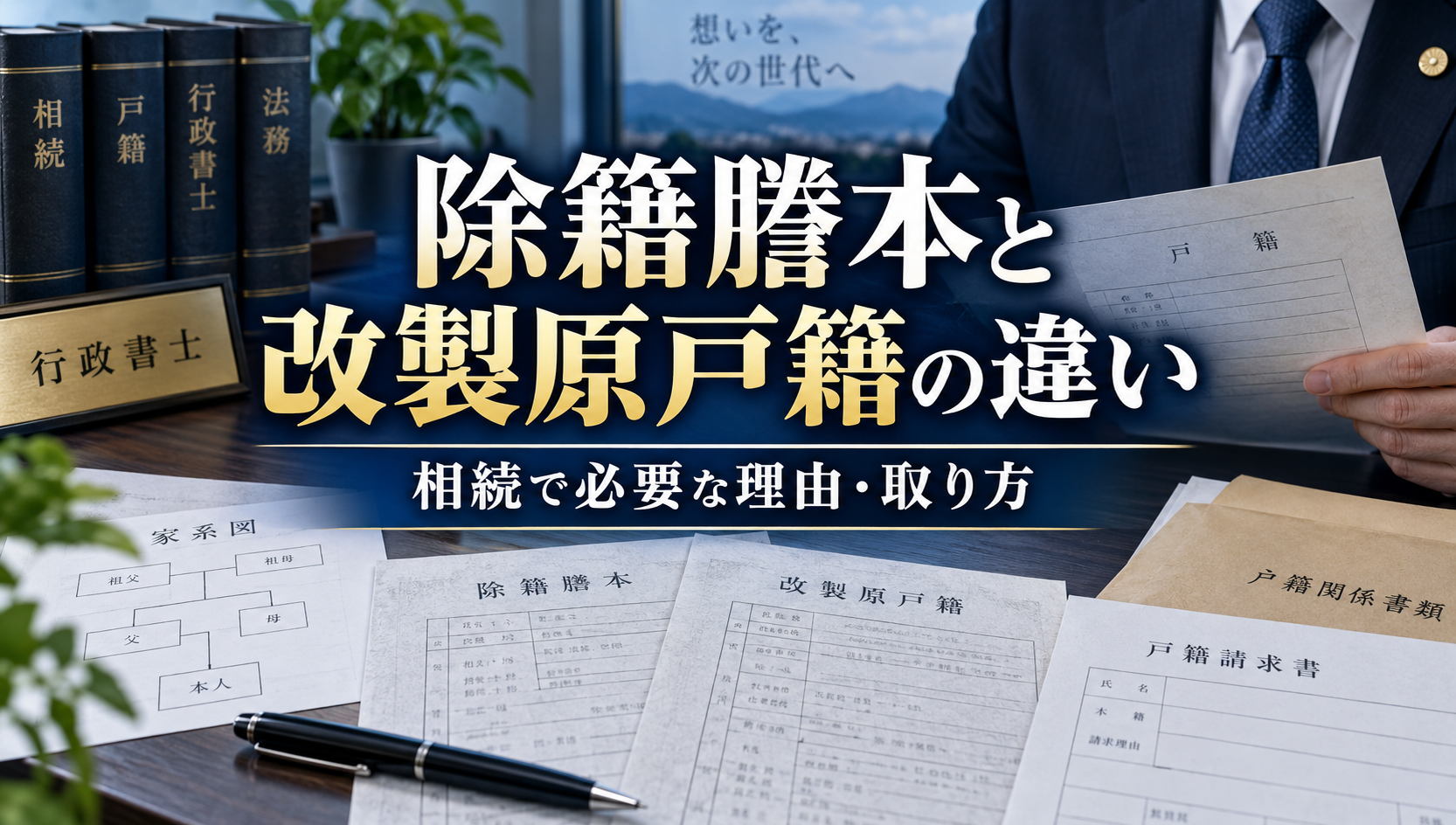 除籍謄本と改製原戸籍の違いは？相続で必要になる理由・取り方を行政書士が解説