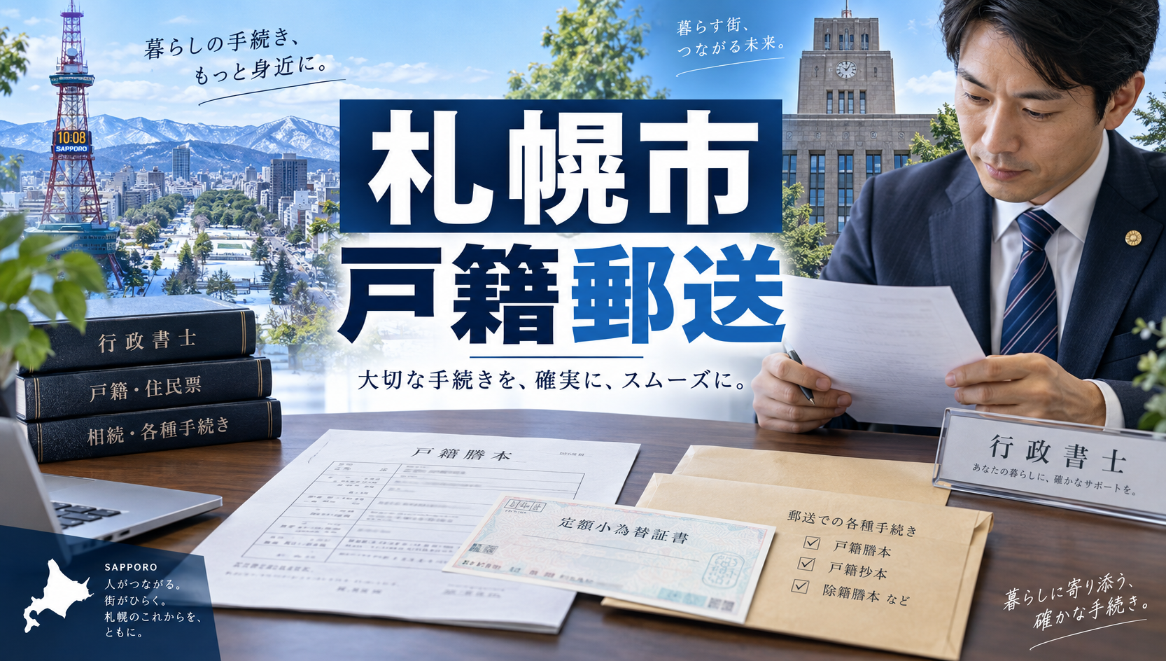 札幌市の戸籍を郵送で取り寄せる方法｜必要書類・手数料・郵送先を行政書士が解説