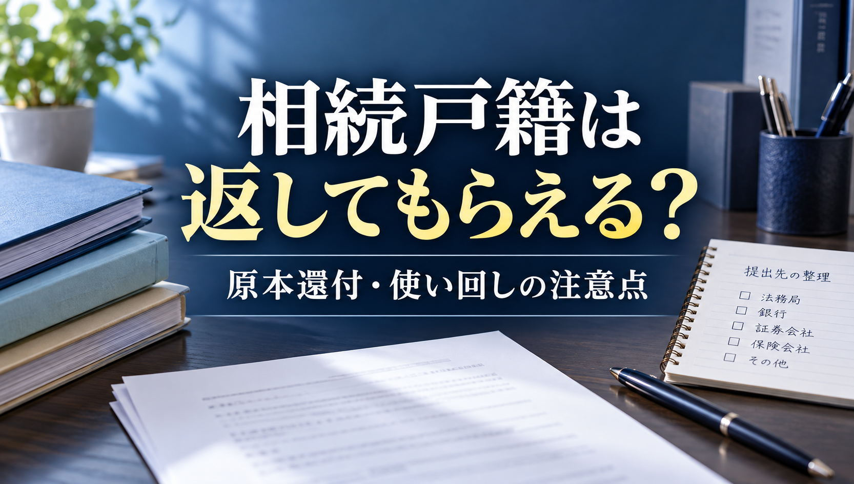 相続で集めた戸籍謄本は返してもらえる？原本還付・使い回し・必要部数を解説